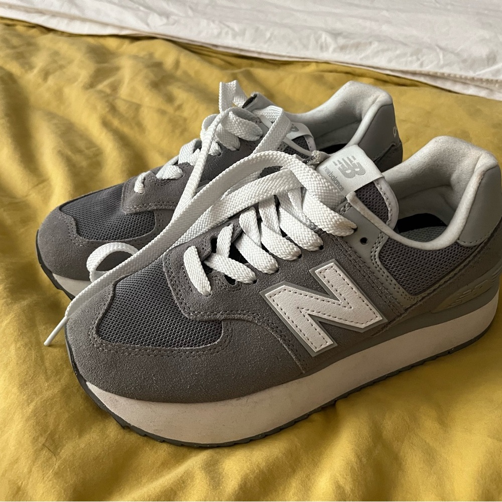 New Balance Charcoal and White Sneakers